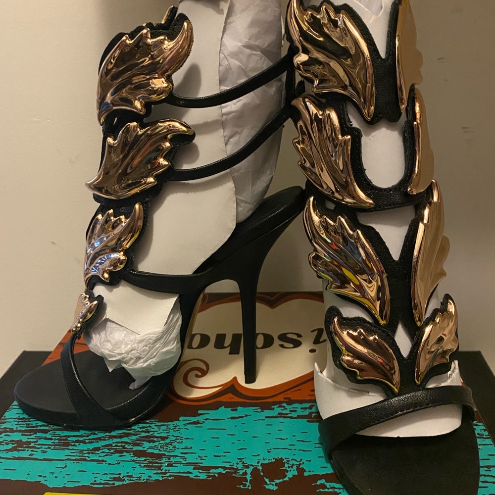 Gold leaf heels